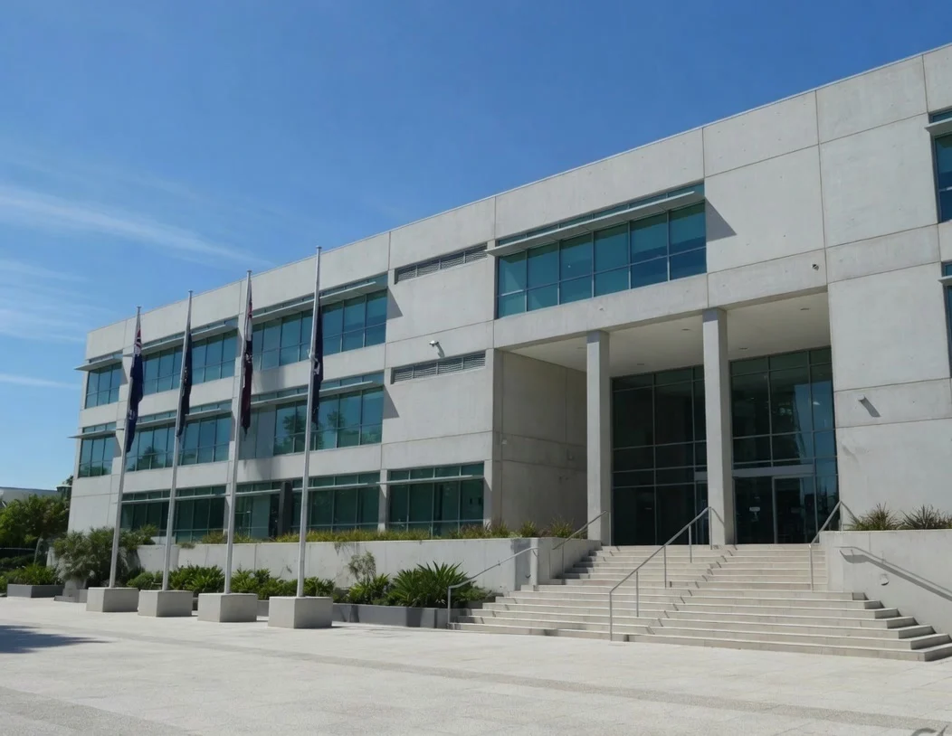 Civic government building and plaza